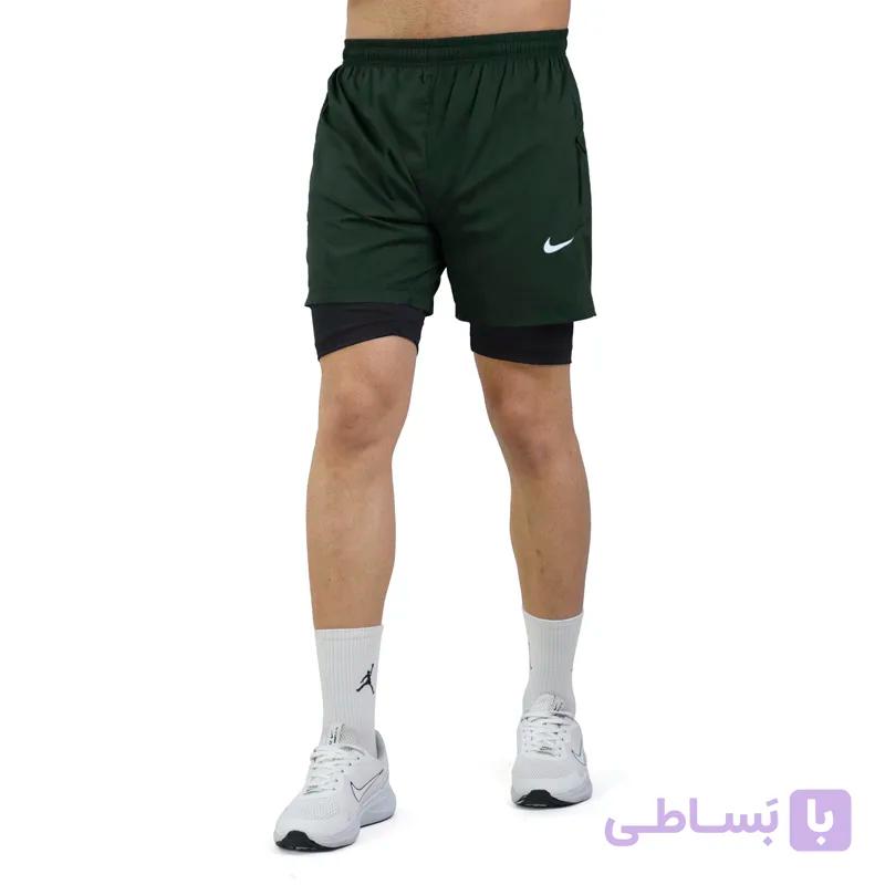 شلوارک کشاله دار رانینگ ورزشی مردانه نایک مدل DS-JDI-4E0643 یشمی — تصویر 1