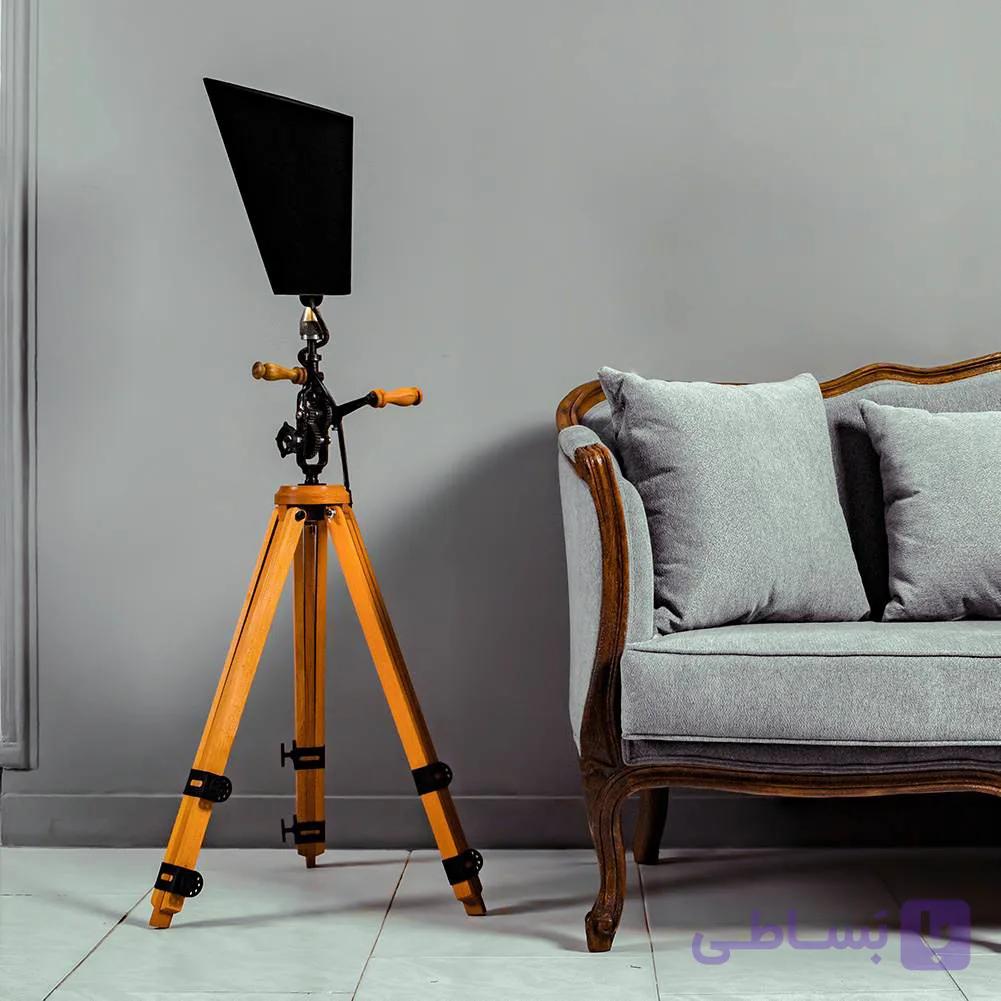 آباژور ایستاده مدرن کِرو – دست ساز با شید هندسی خاصCurve Modern Standing Lamp – Handmade with Unique Shade