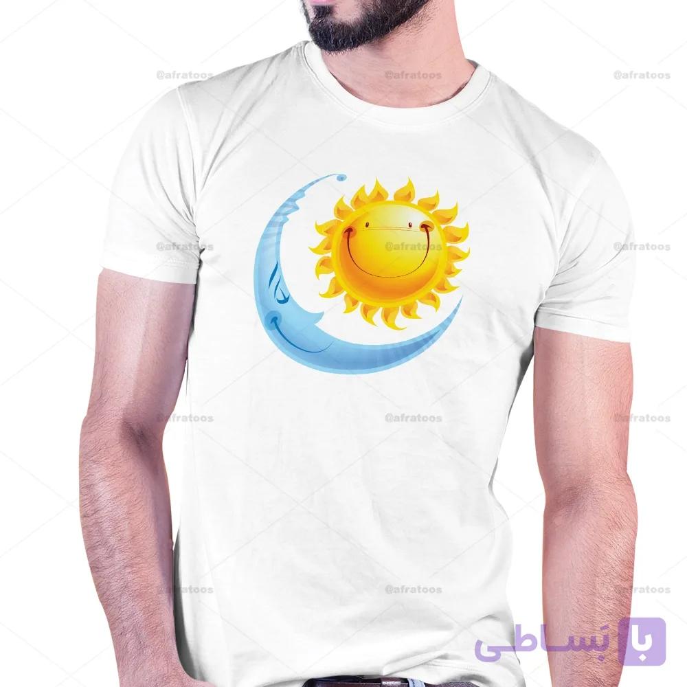 تیشرت با عکس خورشید و ماه کد 232 — تصویر 1