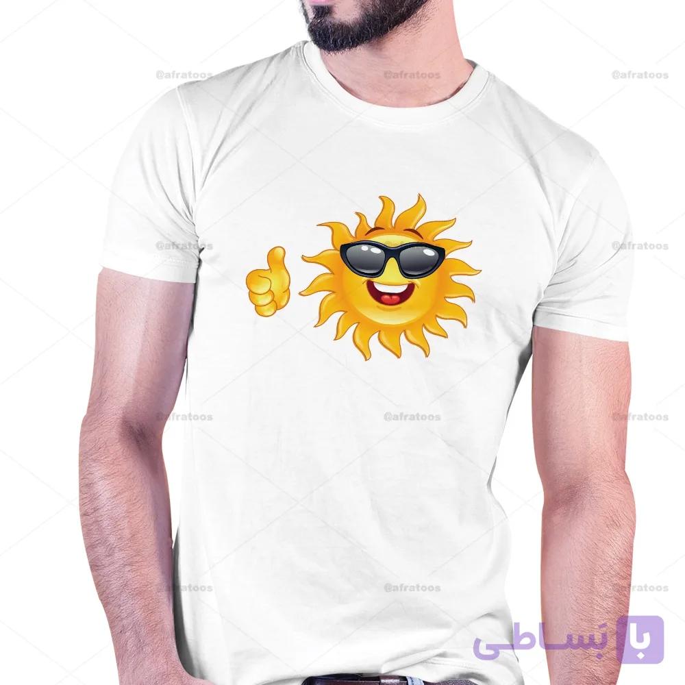 تیشرت با عکس خورشید عینکی کد 240 — تصویر 1