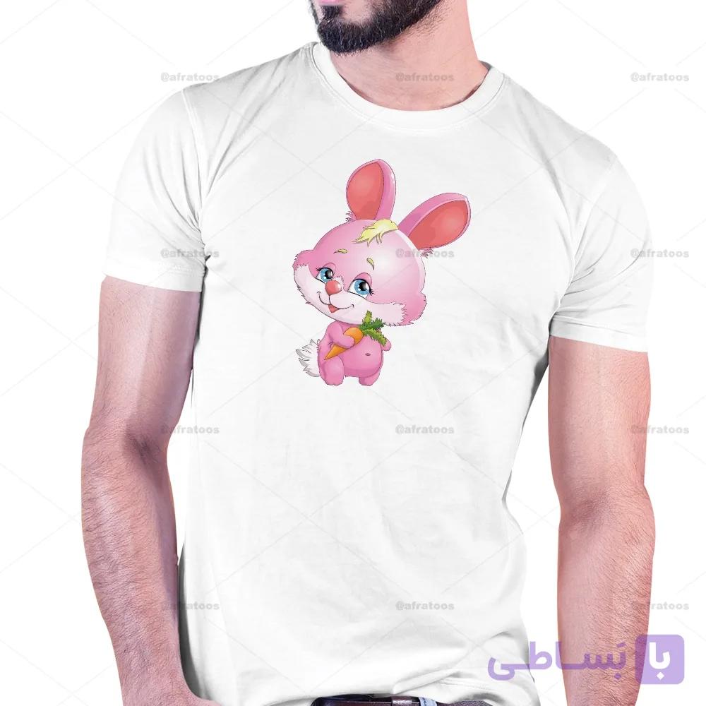 تیشرت با عکس خرگوش صورتی کد 227 — تصویر 1