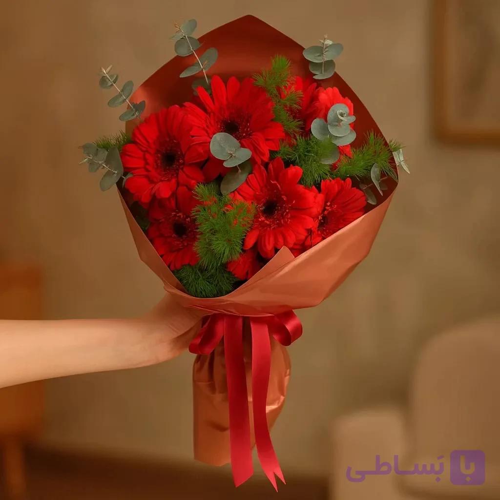 دسته گل ژربرا قرمز کد136 (ترکیه) — تصویر 1