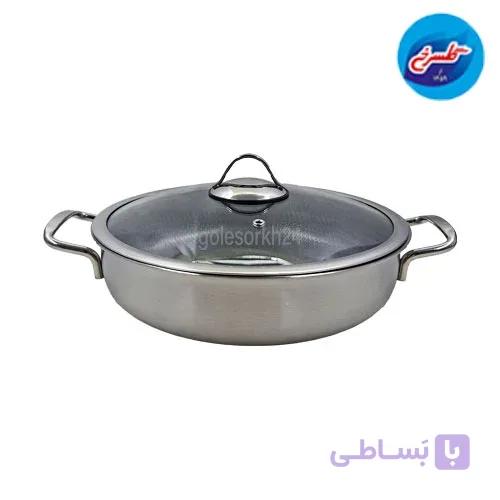تابه وک استیل سافینوکس کف لیزری سایز 28 — تصویر 1