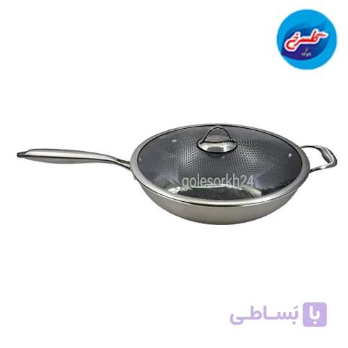 تابه وک استیل سافینوکس کف لیزری سایز 32 — تصویر 1