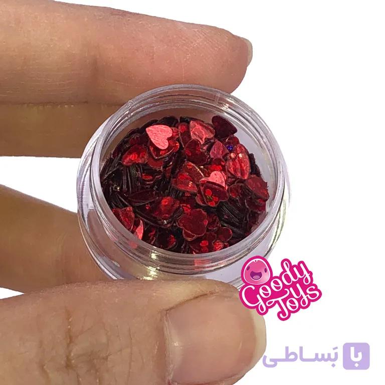 پولک طرح قلب قرمز 5 گرمی — تصویر 1
