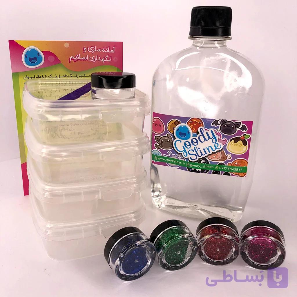 پک ساخت اسلایم شفاف اکلیلی ۵۰۰ میل لاکچری (چهار اسلایم متنوع) — تصویر 1