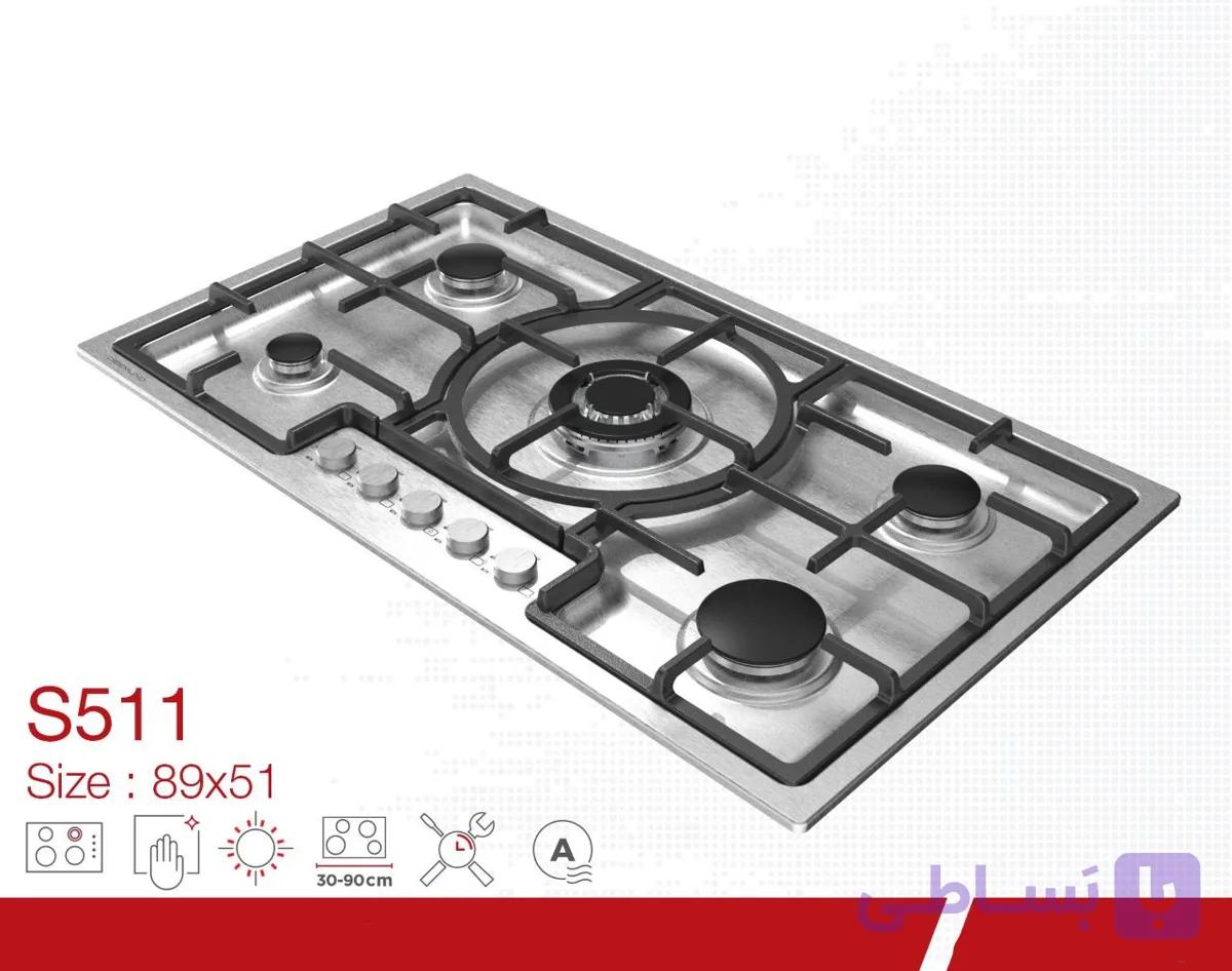 اجاق گاز صفحه ای S511 دیموند ارسال رایگان