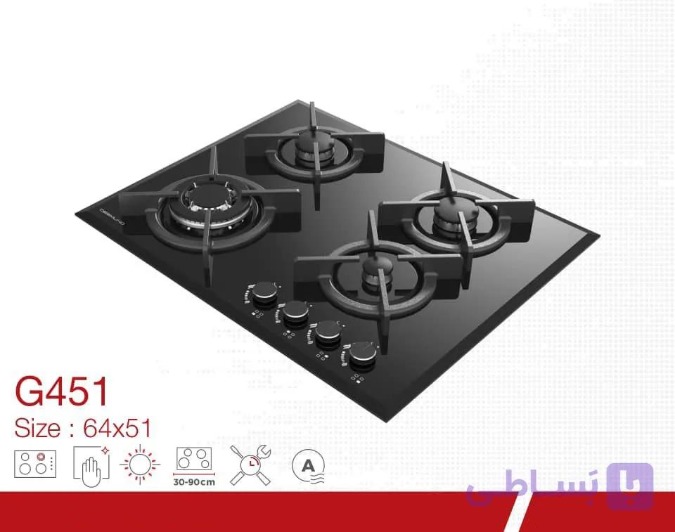 گاز صفحه شیشه دیموند مدل G451