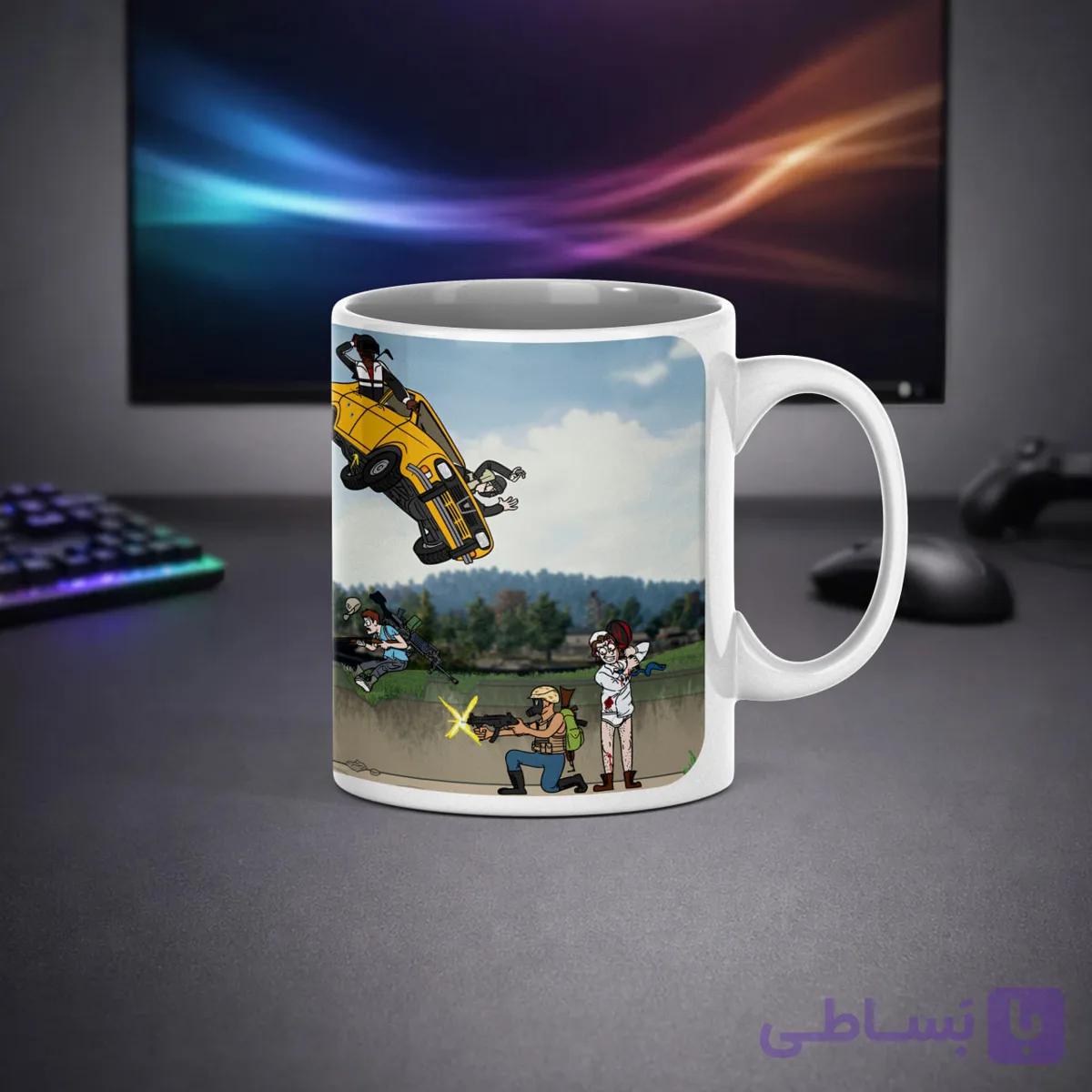 ماگ سرامیکی گیمینگ طرح پابجی PUBG Battle Style — تصویر 1