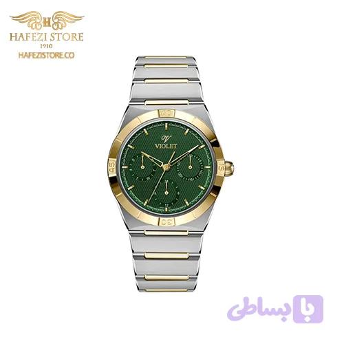 ساعت مچی زنانه ویولت مدل 0595/2metal طلایی-نقره ای ، صفحه مشکی