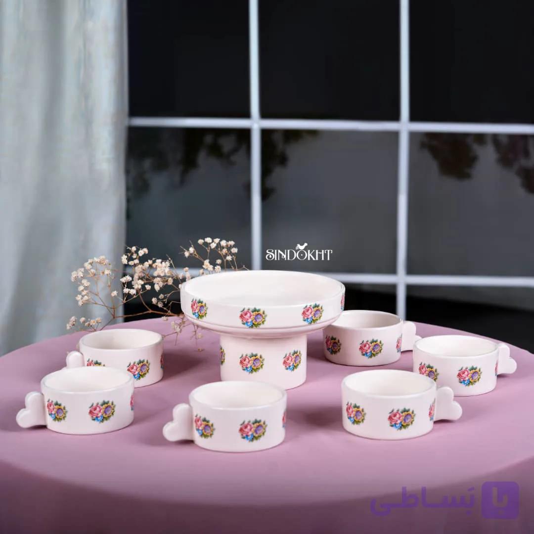 هفت سین سرامیکی لعابدار گل گلی کد 102546