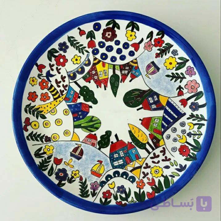 بشقاب دیوارکوب سفالی طرح فانتزی کد 102571