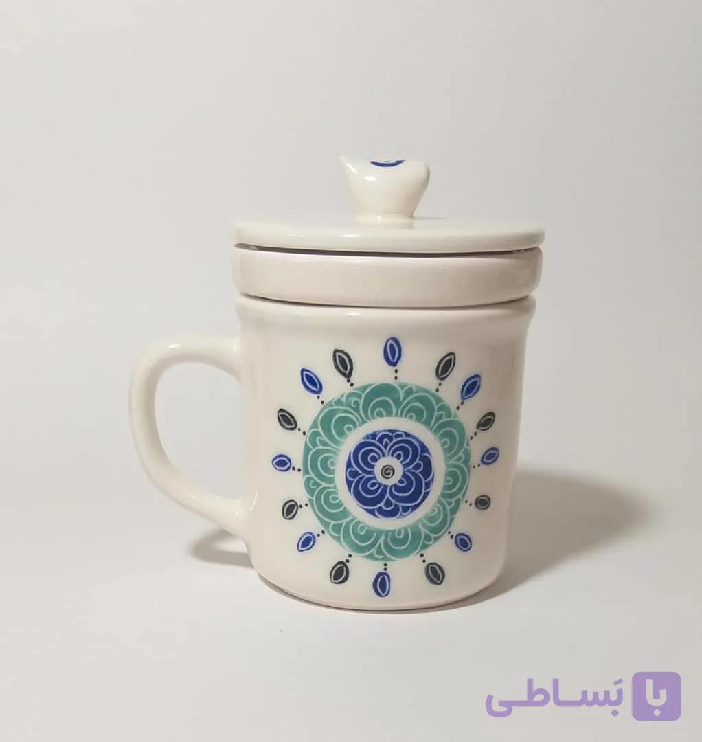 لیوان دمنوش سرامیکی طرح چشم نظر کد 102531 — تصویر 1