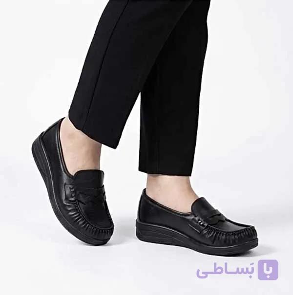 کفش زنانه طبی مشکی مدل جلوچین یاشارگام — تصویر 1
