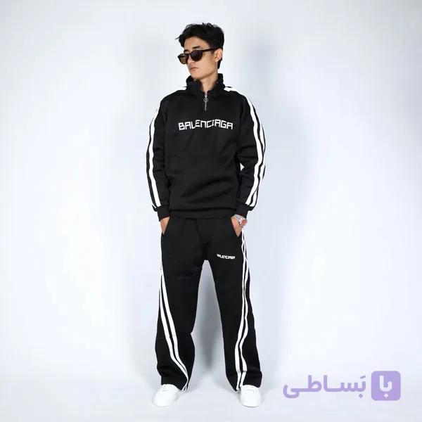 ست نیم زیپ و شلوار بگ مشکی BALEN — تصویر 1