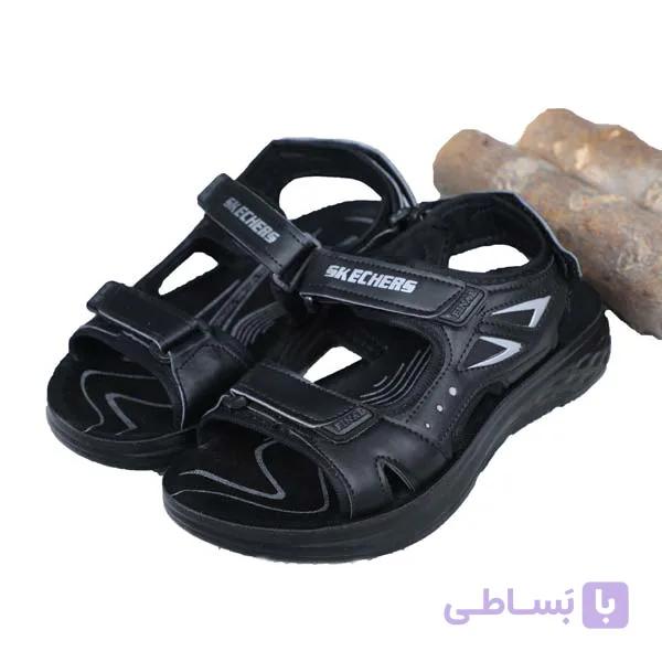 صندل مردانه چسبی مشکی D43 — تصویر 1