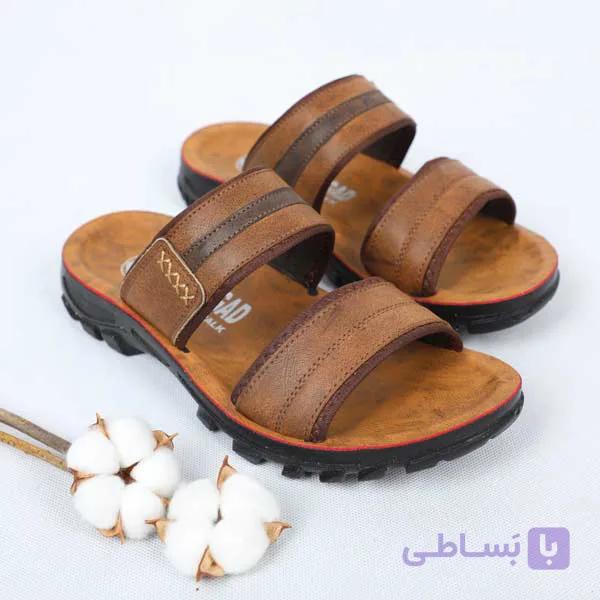 صندل مردانه بردیا عسلی — تصویر 1