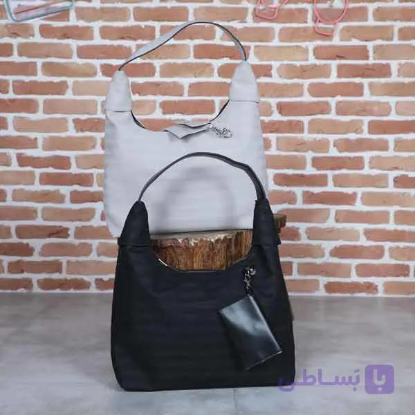 کیف زنانه دوشی مدل بافت حصیری — تصویر 1