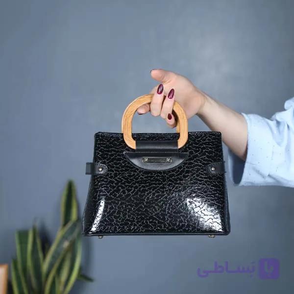 کیف دخترانه دسته چوبی تک زیپ — تصویر 1