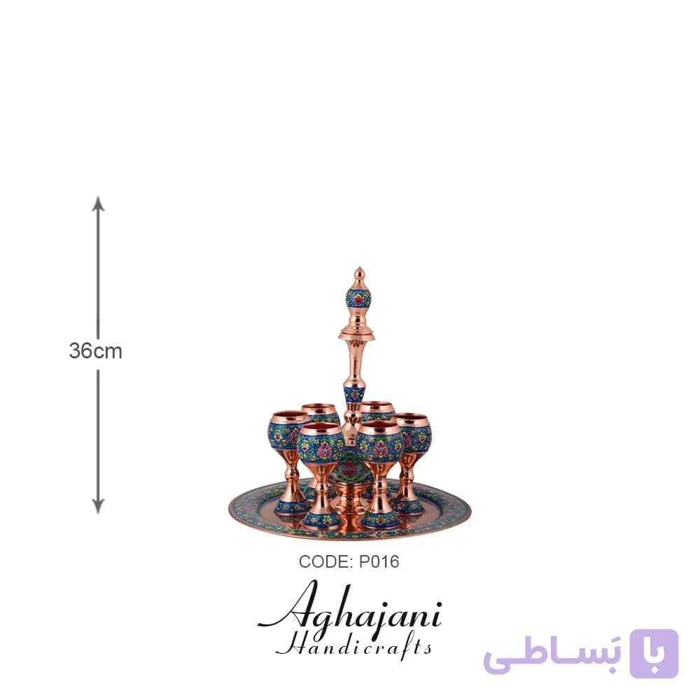 سرویس شربت خوری کوچک مس و پرداز — تصویر 1