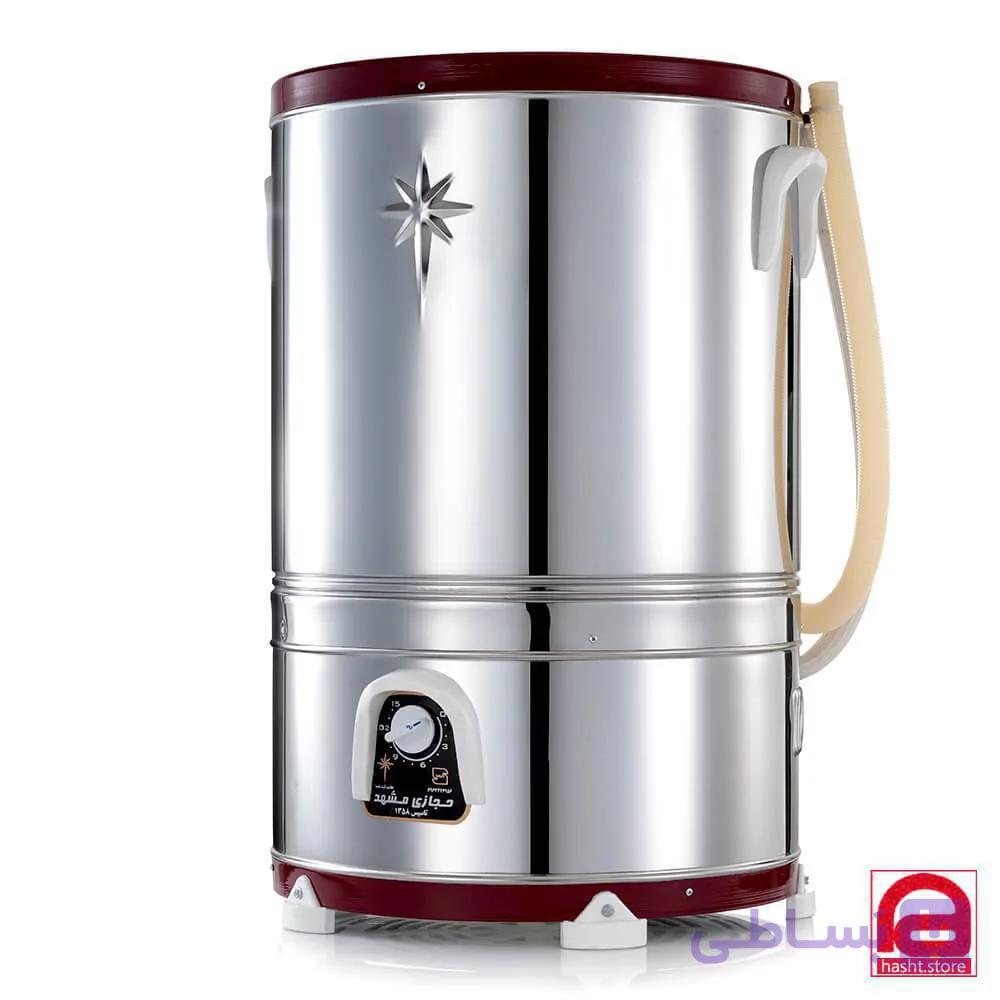 پتوشور 30 کیلویی حجازی مشهد کد H-302 سری 6400 موتور مسی، سنسوردار، بدنه استیل، پتوشور دو نفره — تصویر 1