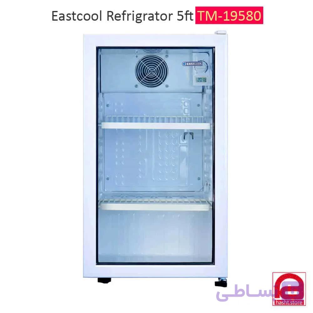 یخچال 5 فوت درب شیشه ای ایستکول کد 29580 موتور جدید، حجم 97 لیتر، روشنایی LED — تصویر 1