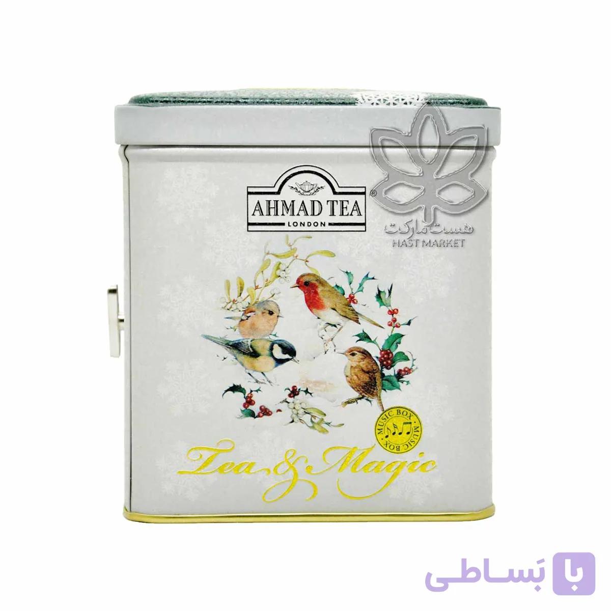 چای سیاه با بهارنارنج جعبه فلزی موزیکال 80 گرم احمد – ahmad tea — تصویر 1