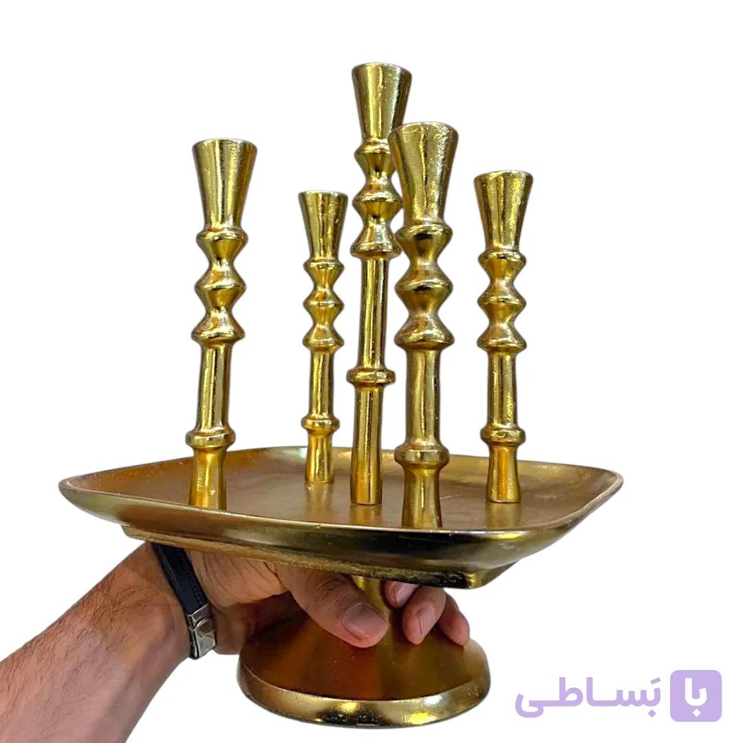 شمعدان 5 شعله سینی مربع