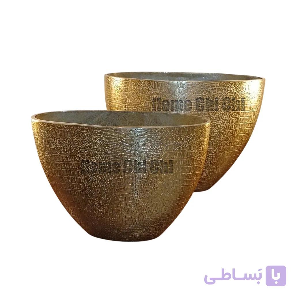 گلدان پوست ماری چرمی الومینیومی — تصویر 1