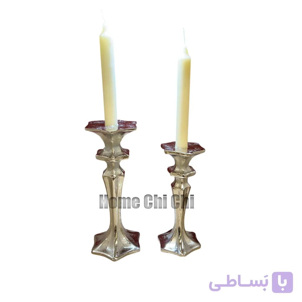 شمعدان الومینیومی ۶ ضلعی دو سایز