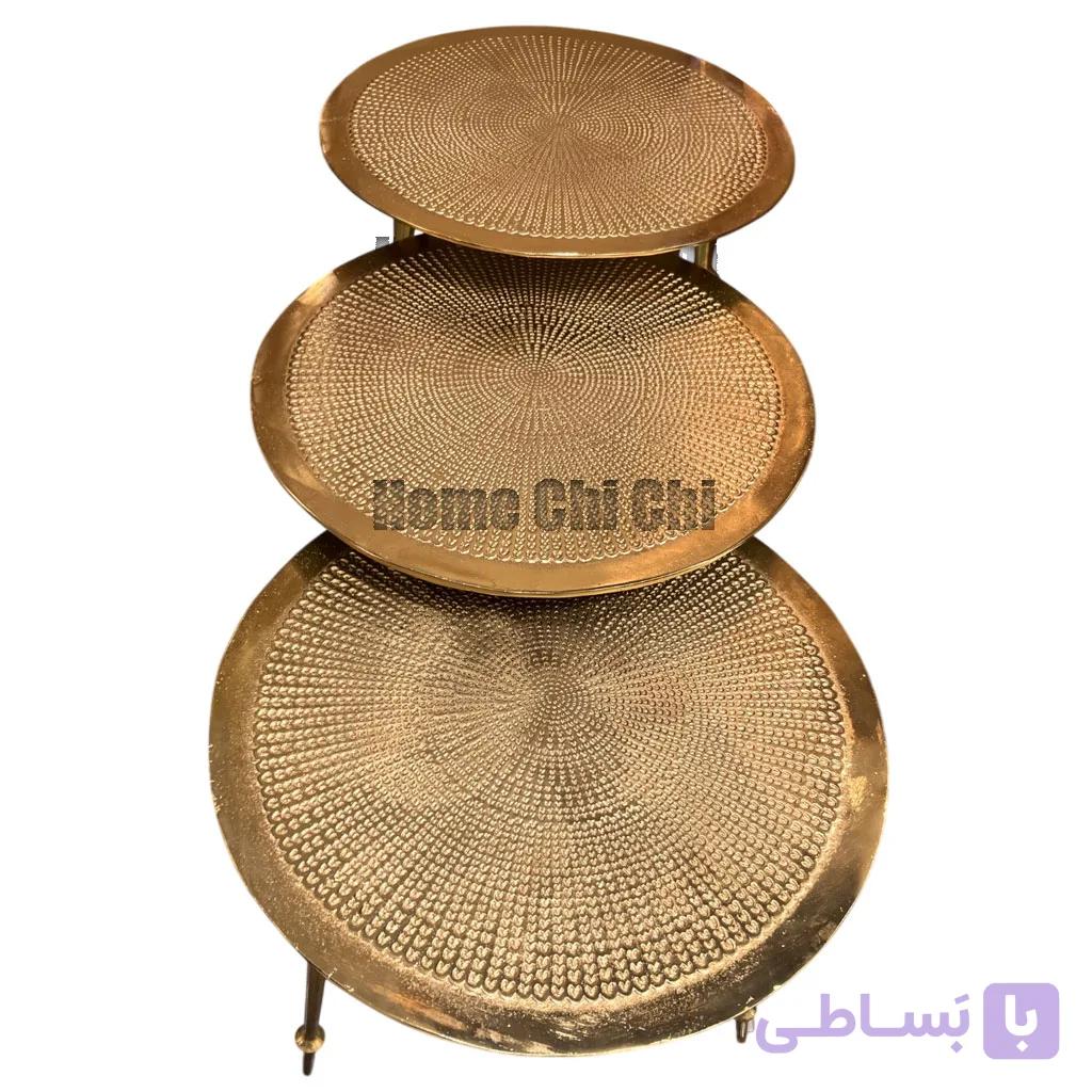 میز عسلی الومینیومی افتاب 3سایز — تصویر 1