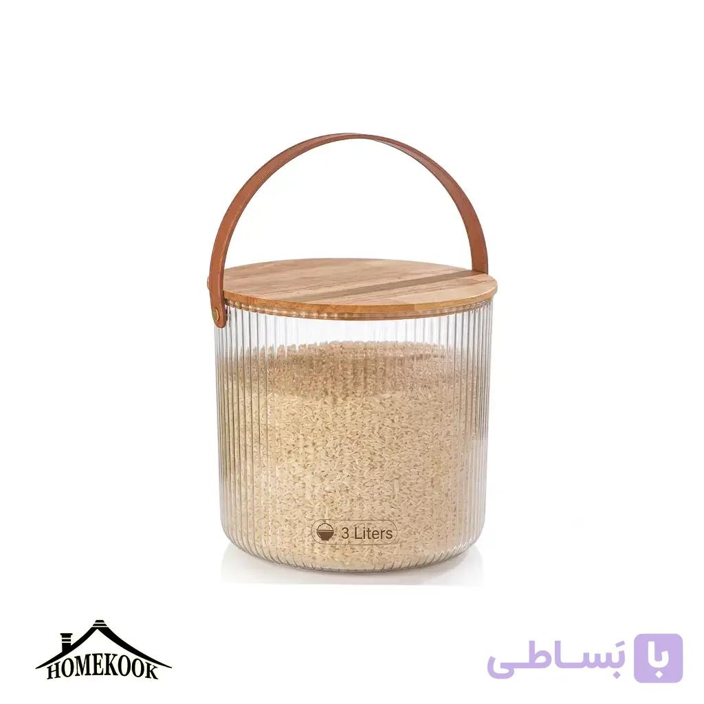 جا برنجی 3 کیلویی درب چوبی لیمون — تصویر 1