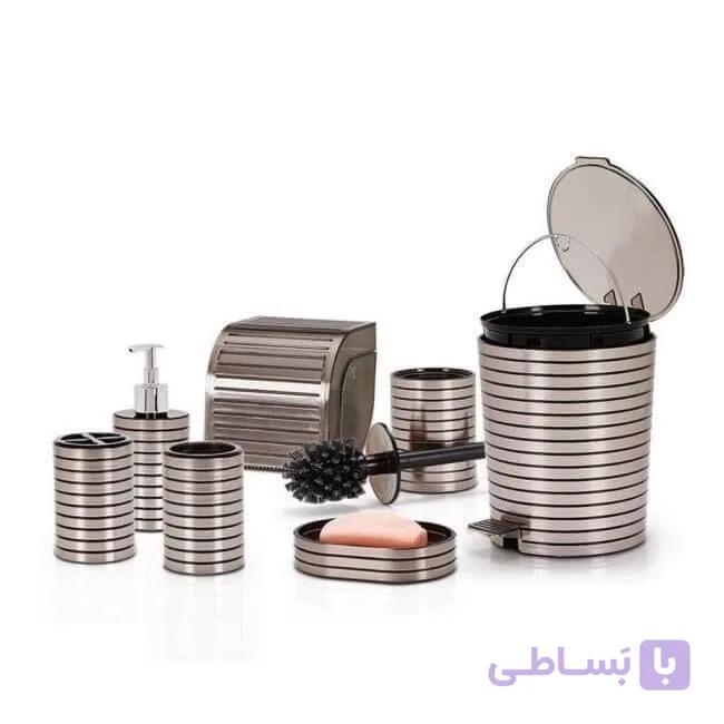ست سرویس بهداشتی طرح تایلندی ( استیل و طلایی ) — تصویر 1