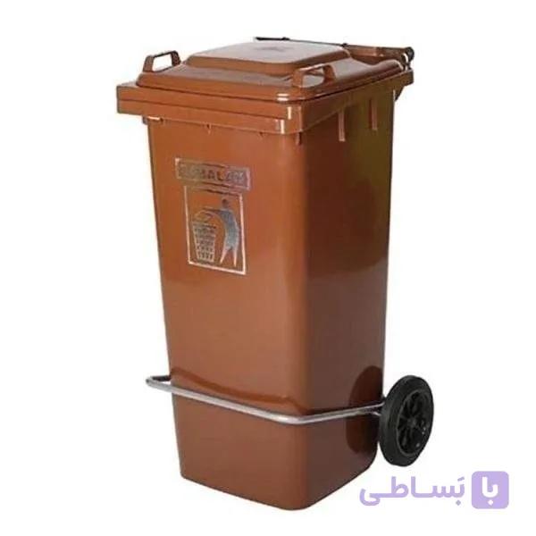 سطل زباله 100 لیتری سبلان بدون پدال چرخدار — تصویر 1