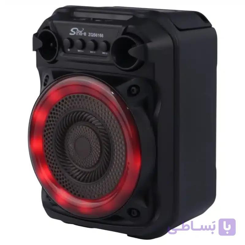 اسپیکر بلوتوثی قابل حمل + میکروفن برند SING-E مدل ZQS6166 — تصویر 1