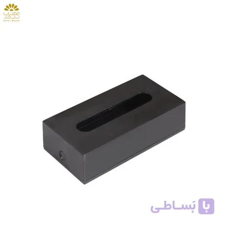 مخزن دستمال کاغذی رومیزی مشکی مدل F1 — تصویر 1