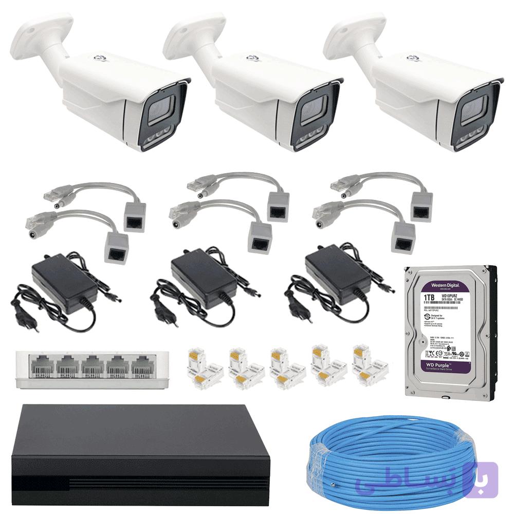 پکیج کامل 3 عددی دوربین مداربسته 5 مگاپیکسل تحت شبکه IP مدل FP-3Q8312i — تصویر 1