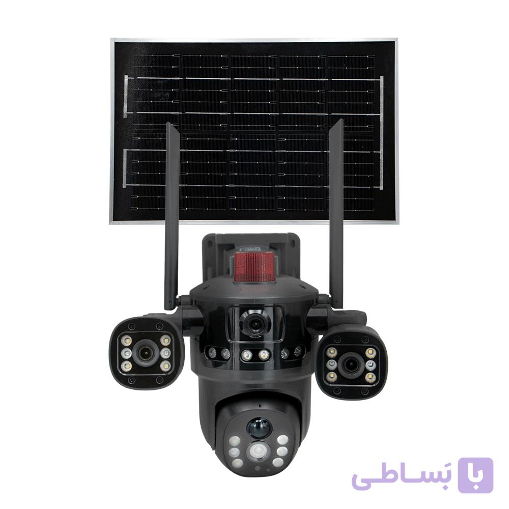 دوربین پنل خورشیدی سیم کارتی 3 لنز v380 مدل T-64-4G — تصویر 1