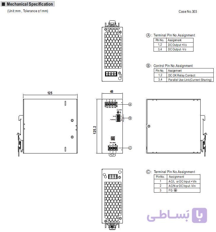 منبع تغذیه 12 ولت 30 آمپر مین ول مدل XDR-480E-12