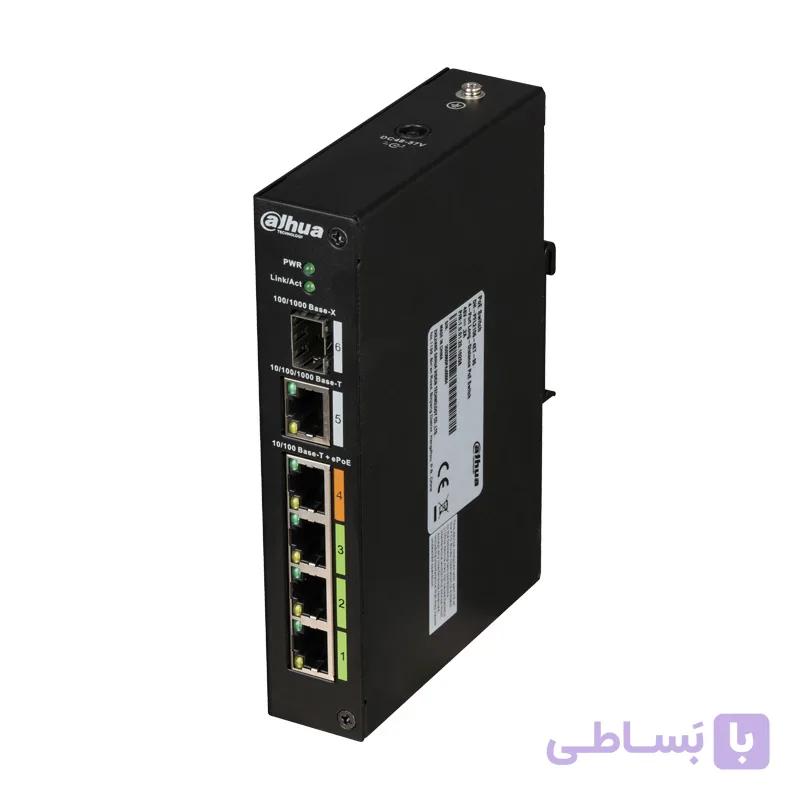 سوئیچ شبکه داهوا DH-PFL2106-4ET-964Port Fast Ethernet Unmanaged POE Switch Dahua