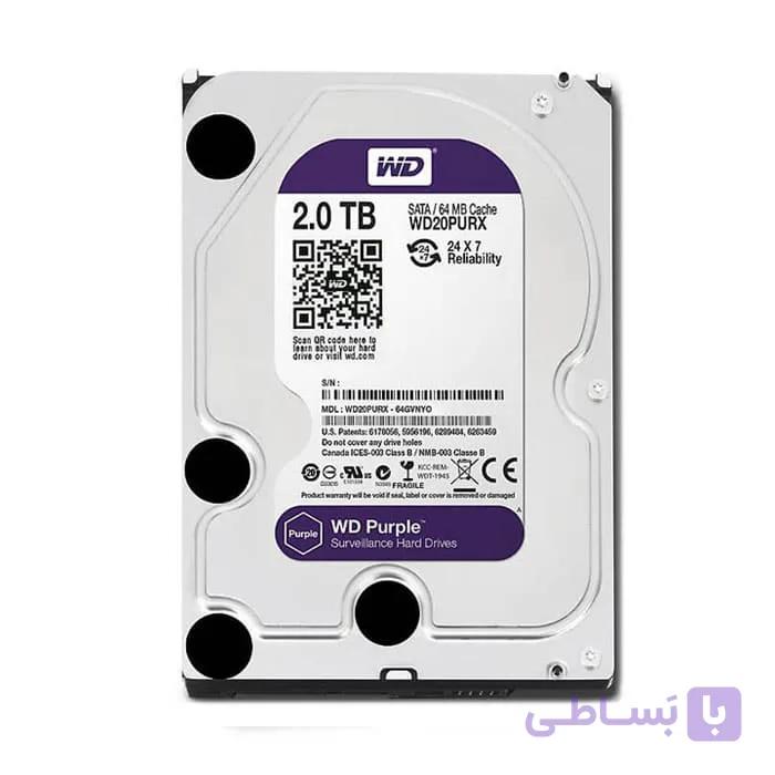 هارد اینترنال 2 ترابایت وسترن دیجیتال بنفش مدل Purple WD20PURXگارانتی اصلیWestern Digital Purple WD20PURZ Internal Hard Disk - 2TB