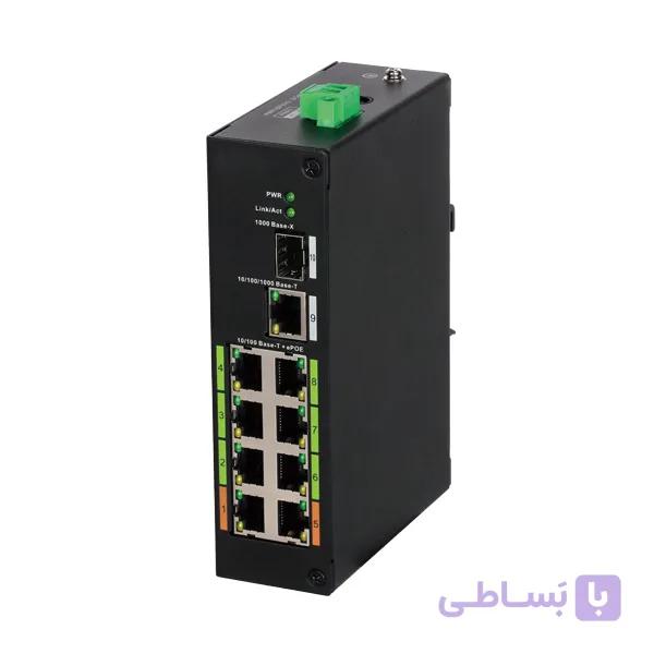 سوئیچ شبکه داهوا DH-LR2110-8ET-1208Port Fast Ethernet Unmanaged POE Switch Dahua
