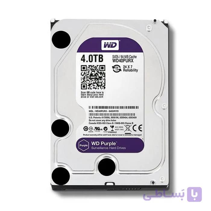 هارد اینترنال 4 ترابایت وسترن دیجیتال بنفش Purpleگارانتی اصلیPurple 4TB 64MB Cache Internal Hard Drive