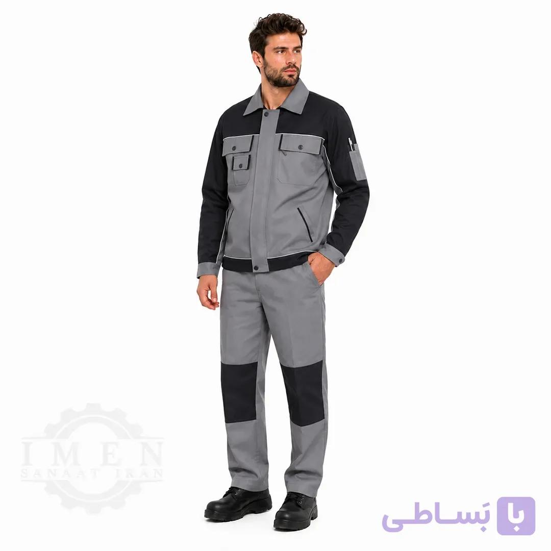 لباس کار کاپشن شلوار آنکو طوسی مشکی کد 409 — تصویر 1