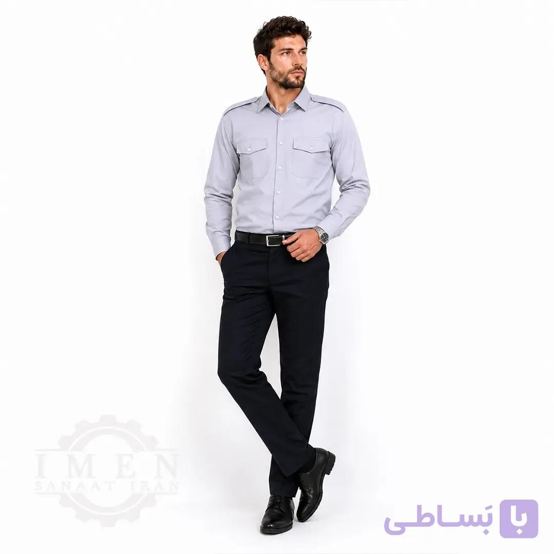 لباس کار پیراهن حراستی طوسی کد 111 — تصویر 1