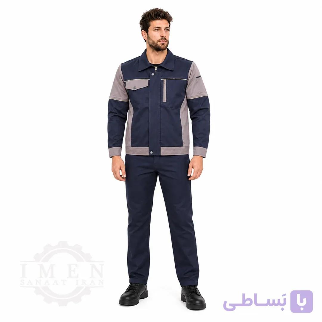لباس کار کاپشن شلوار سرمه ای استخونی کد 131 — تصویر 1