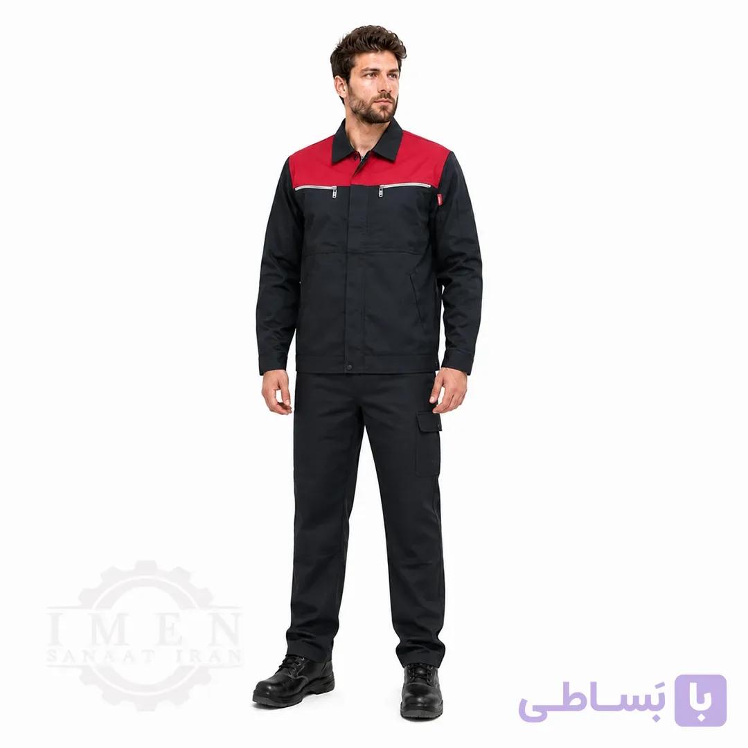 لباس کار رامتین مشکی قرمز کد 213 — تصویر 1
