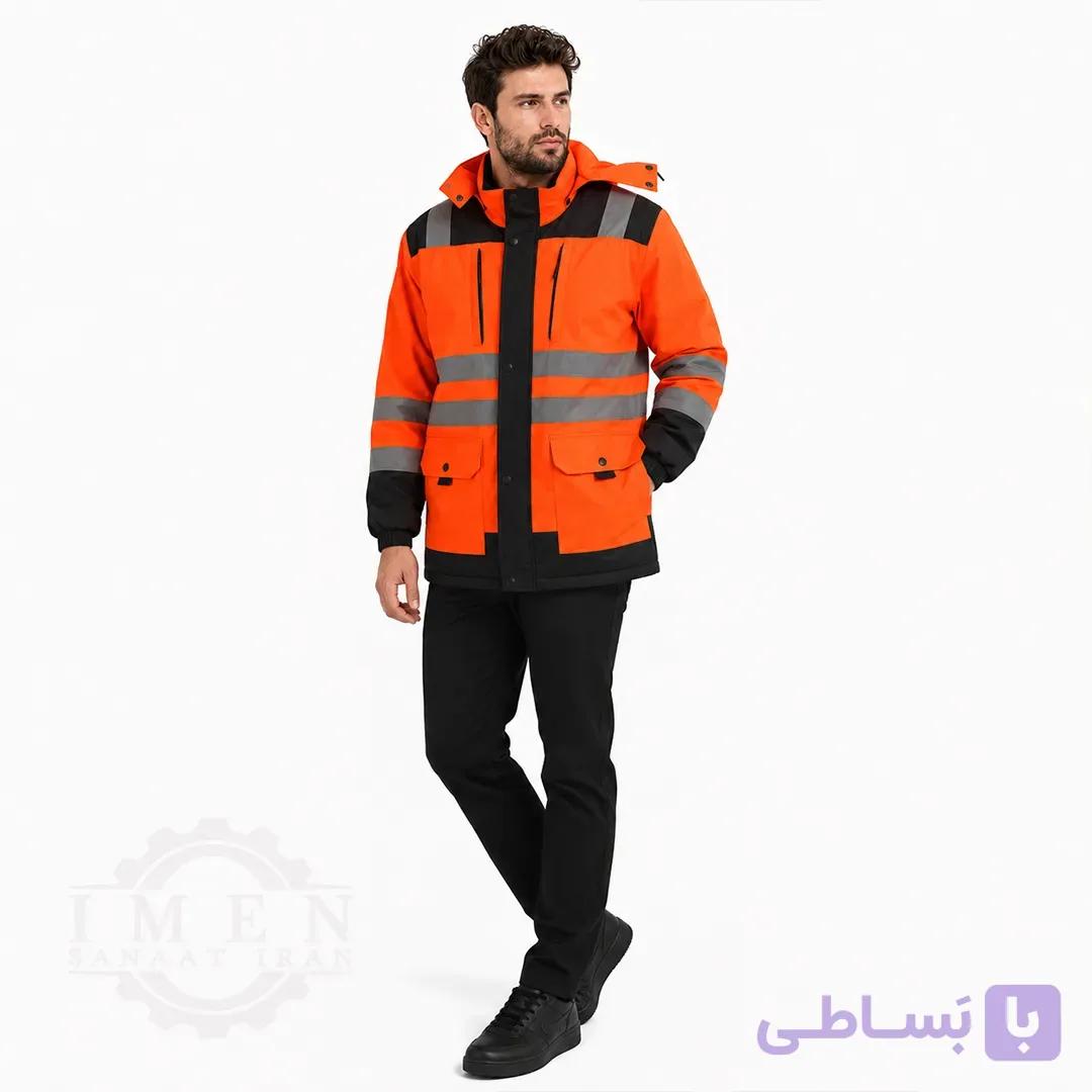 لباس کار اورکت عملیاتی نارنجی زمستانه کد 406 — تصویر 1