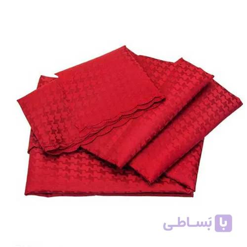 رومیزی ژاگارد مربع 70*70 کنزو زرشکی — تصویر 1
