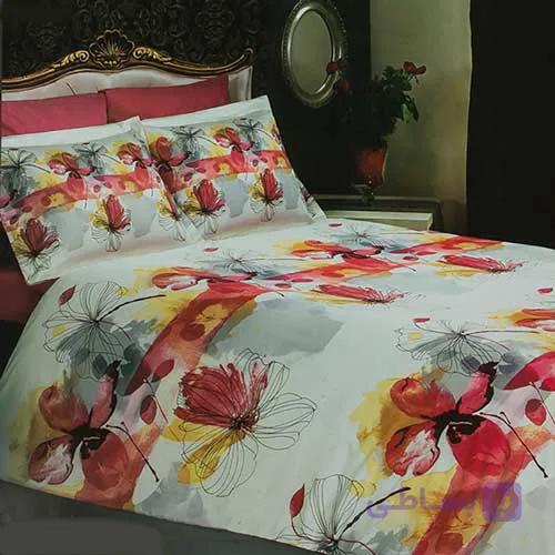 روبالشی ساده ساتن طرح وایت رز